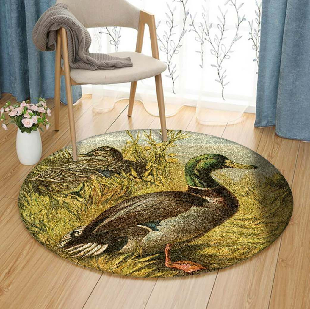 Mallard Ducks Round Rug Carpet Bedroom Livingroom Home Decor