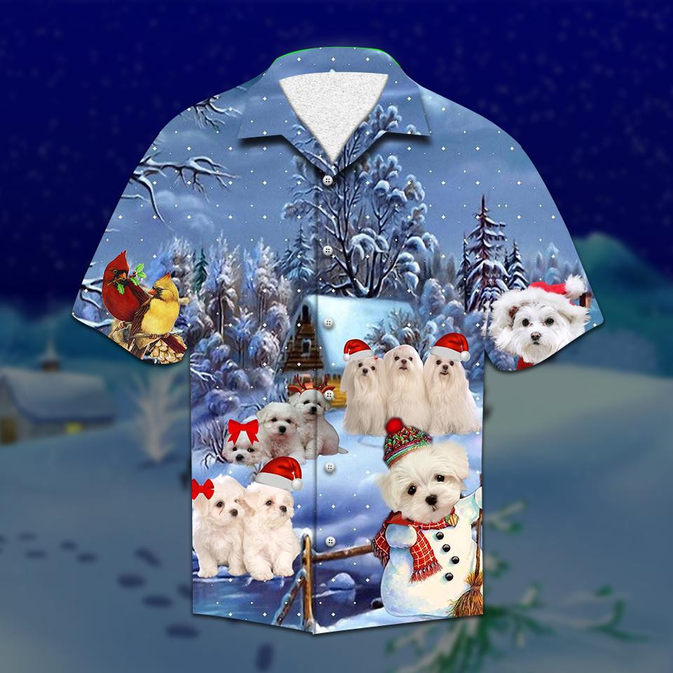 Maltese Christmas Hawaiian Shirt