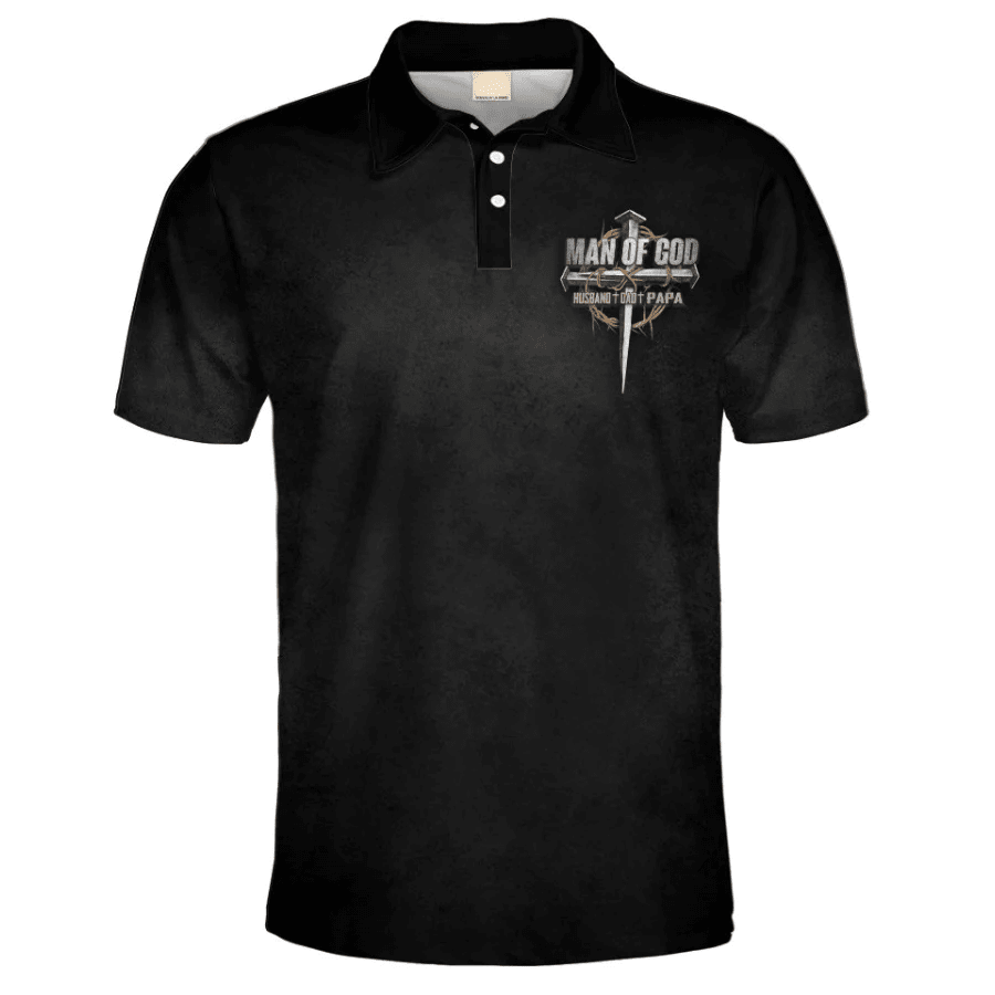 Man Of God Papa Polo Shirt for Men and women, Grandpa Polo Shirt, Perfect Gift For Father's day