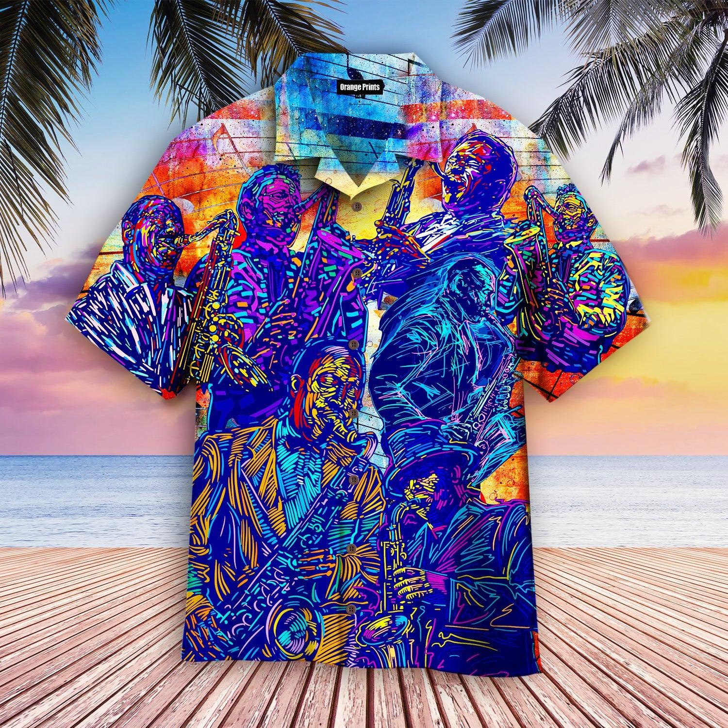 Man Playing Saxophone Art Hawaiian Shirt