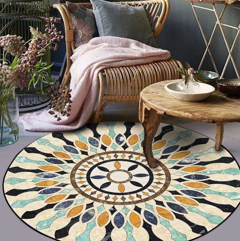 Mandala Bohemian Round Rug Carpet Bedroom Livingroom Home Decor