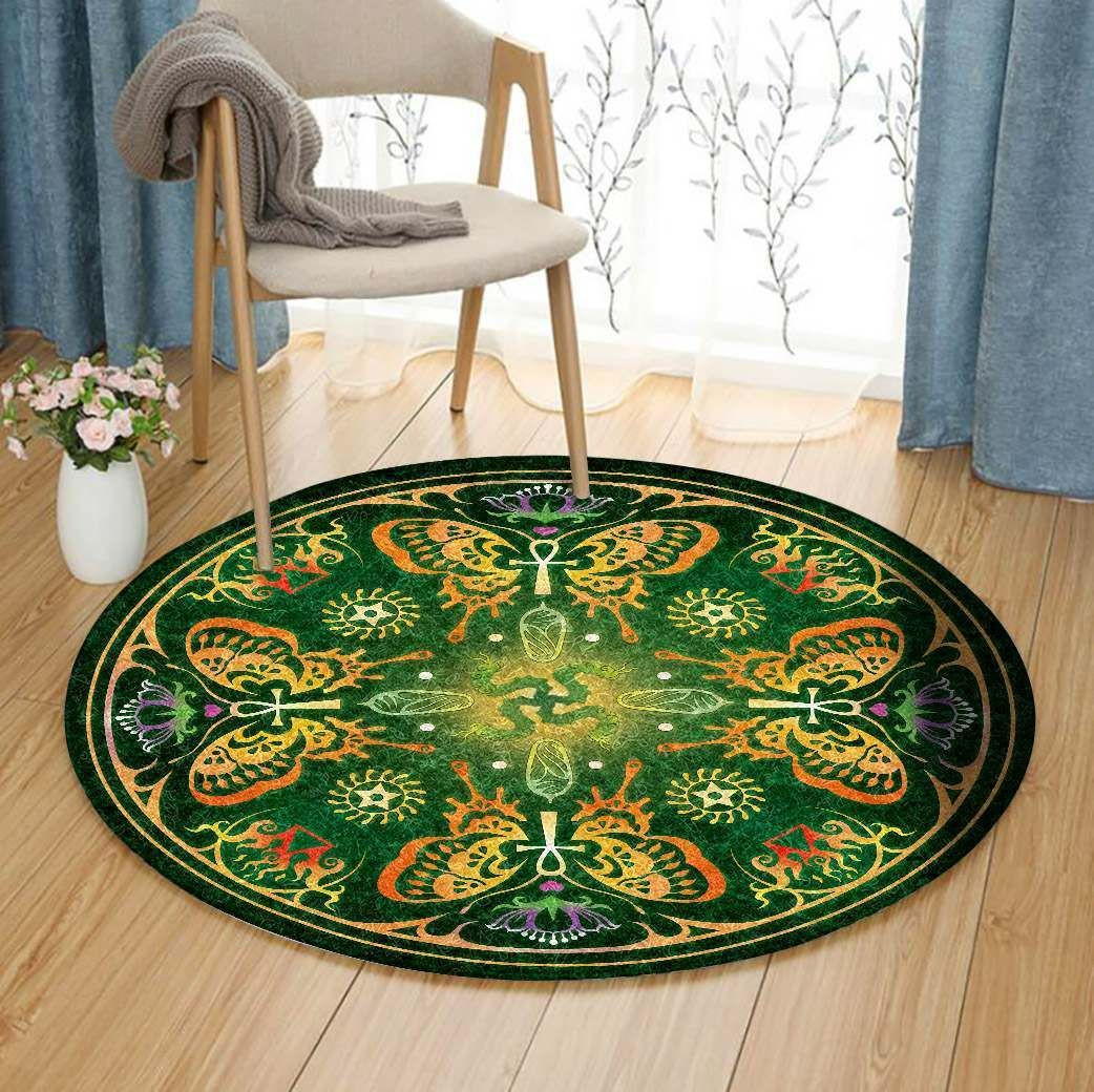Mandala Butterfly Round Rug Carpet Bedroom Livingroom Home Decor