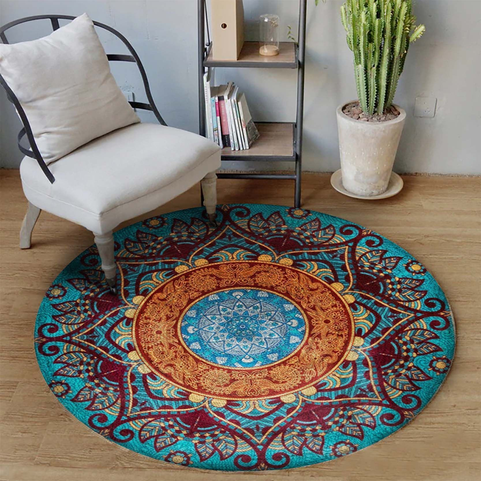 Mandala Color Round Rug Carpet Bedroom Livingroom Home Decor