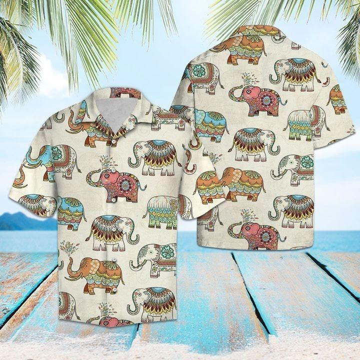 Mandala Elephants Hawaiian Shirt