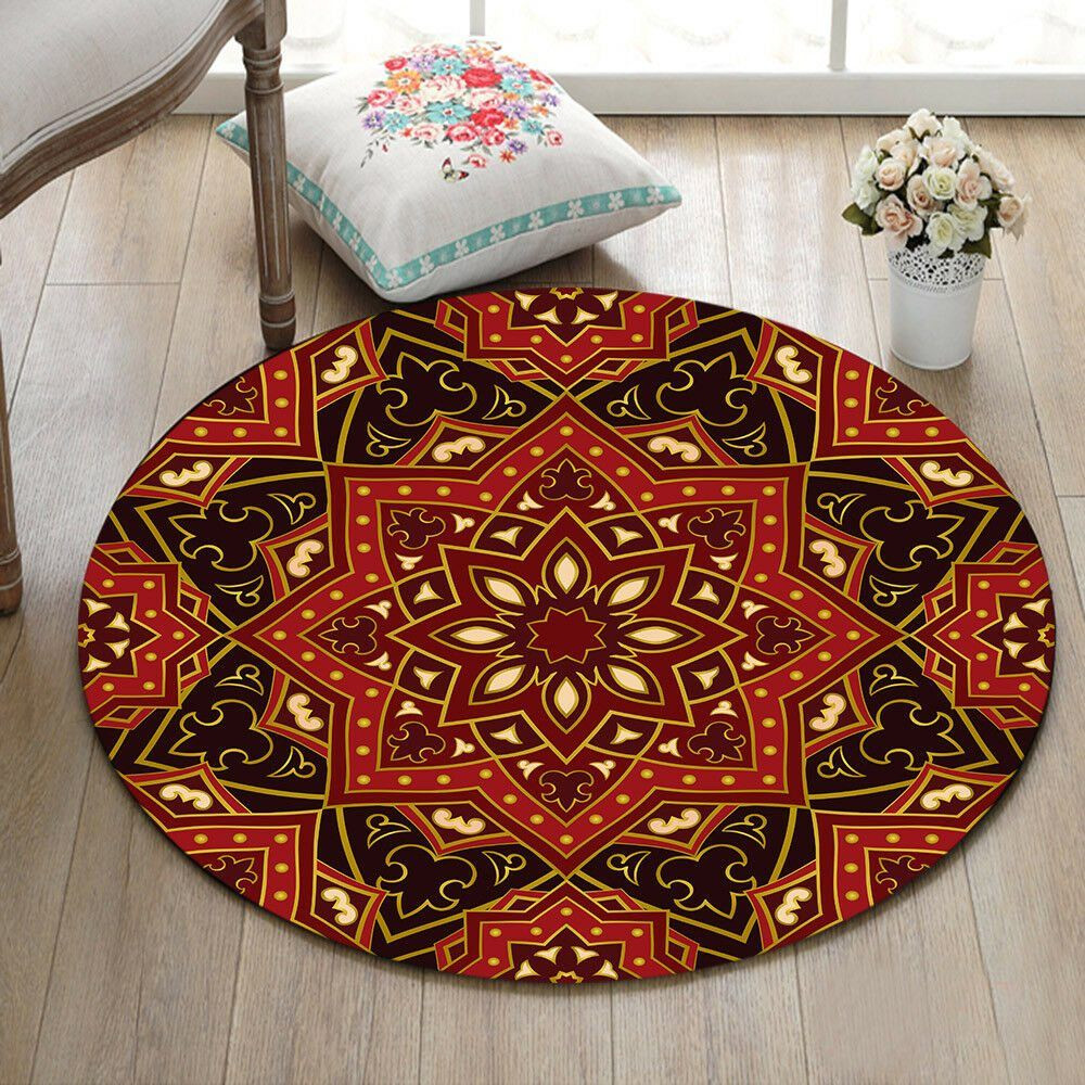 Mandala Flower Round Rug Carpet Bedroom Livingroom Home Decor