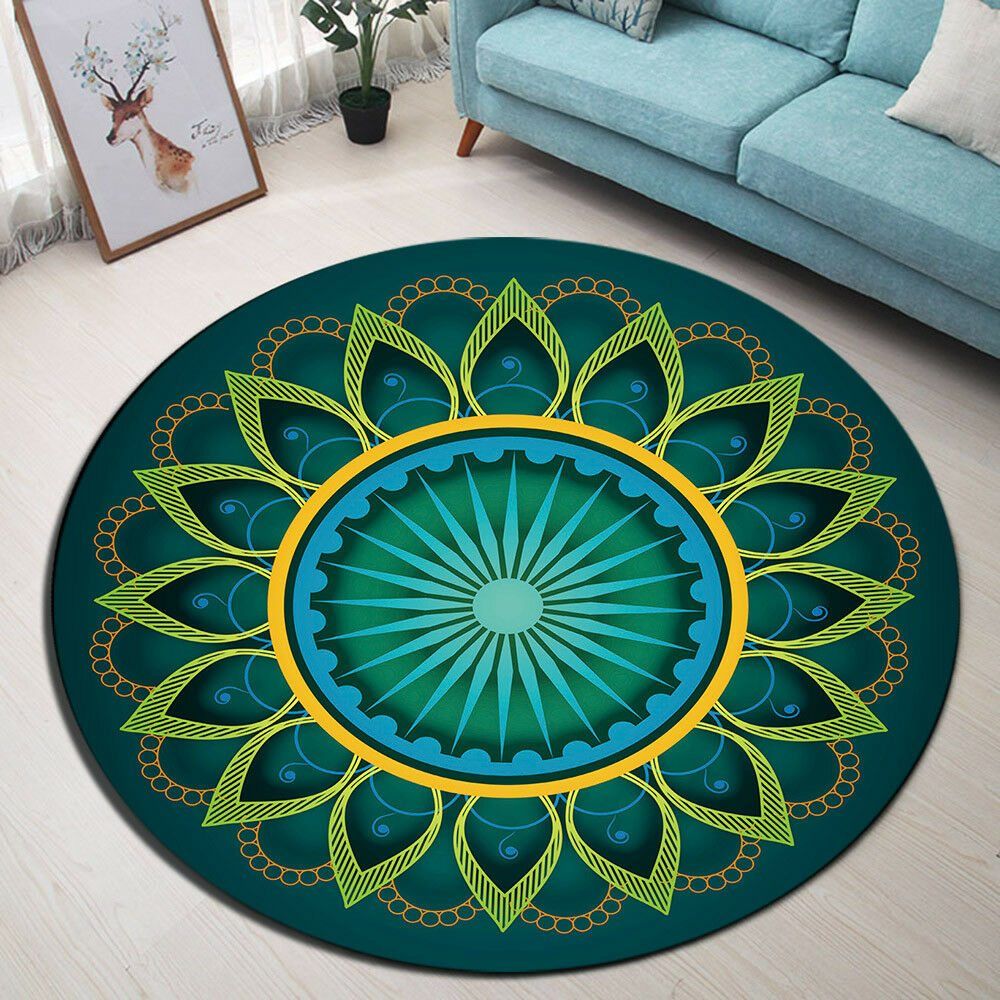 Mandala Flower Round Rug Carpet Bedroom Livingroom Home Decor