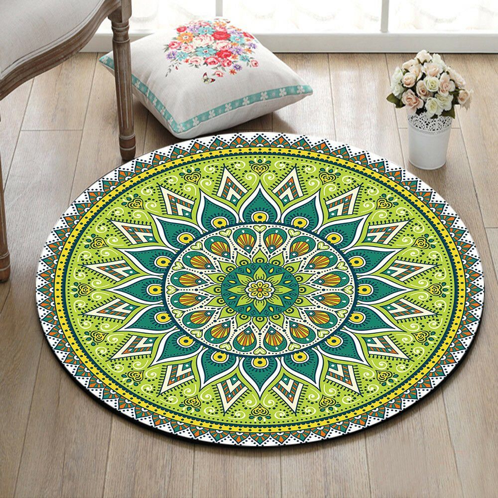 Mandala Flower Round Rug Carpet Bedroom Livingroom Home Decor