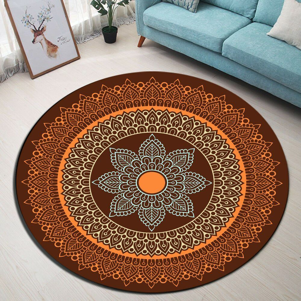 Mandala Flower Round Rug Carpet Bedroom Livingroom Home Decor