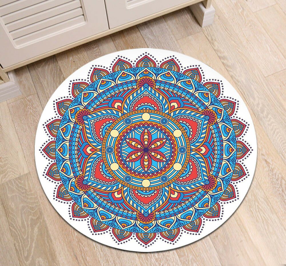 Mandala Flower Round Rug Carpet Bedroom Livingroom Home Decor