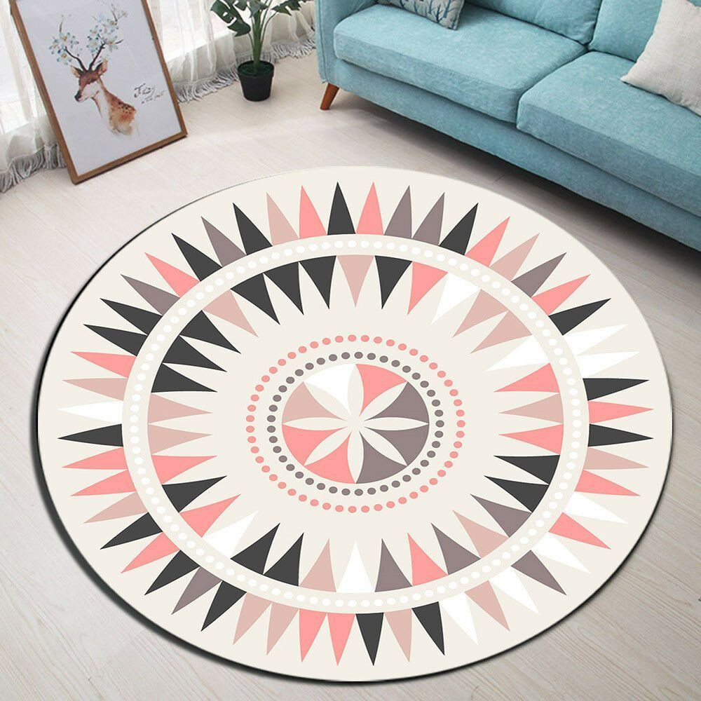 Mandala Geometry Round Rug Carpet Bedroom Livingroom Home Decor