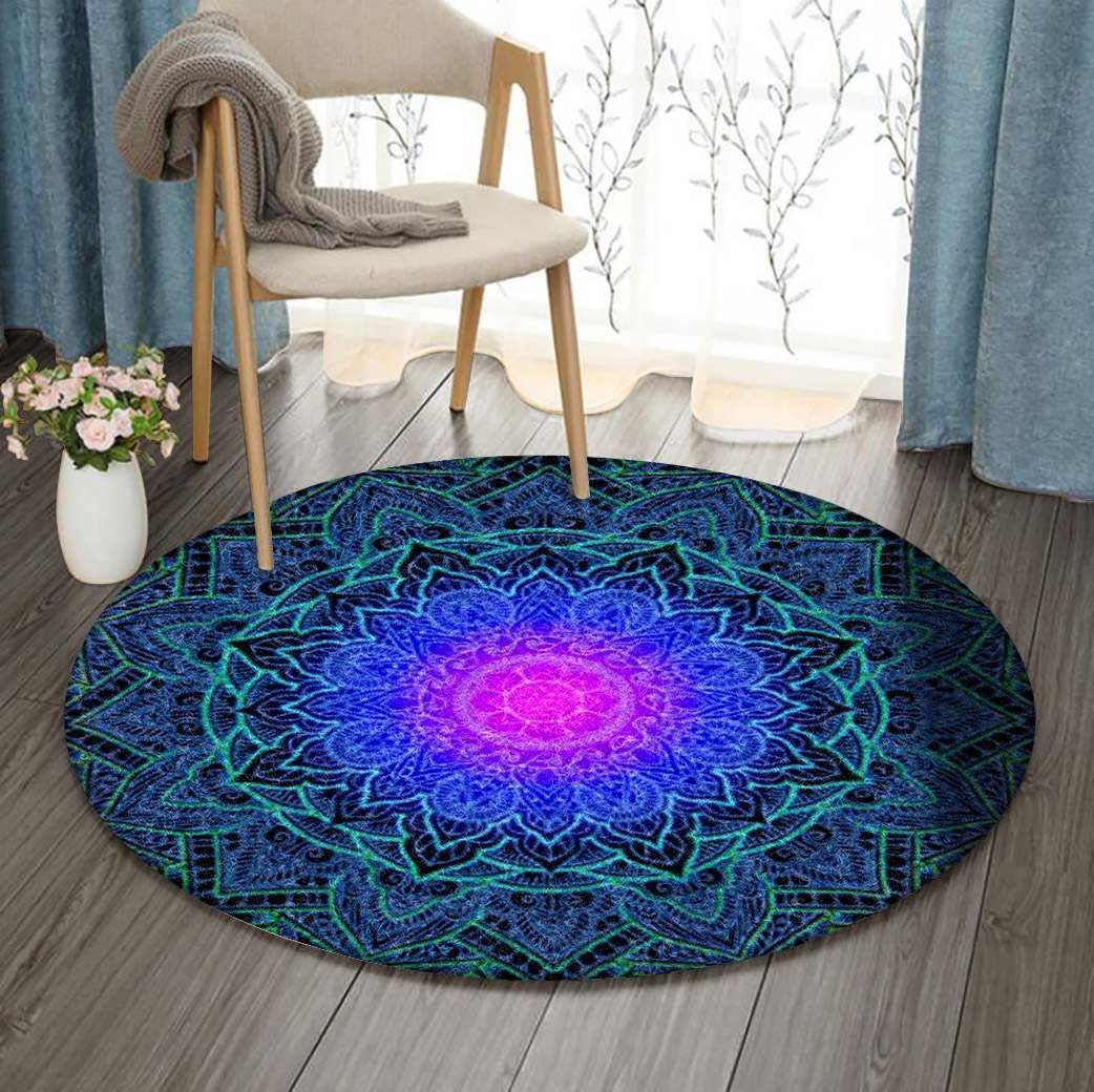 Mandala Love Round Rug Carpet Bedroom Livingroom Home Decor