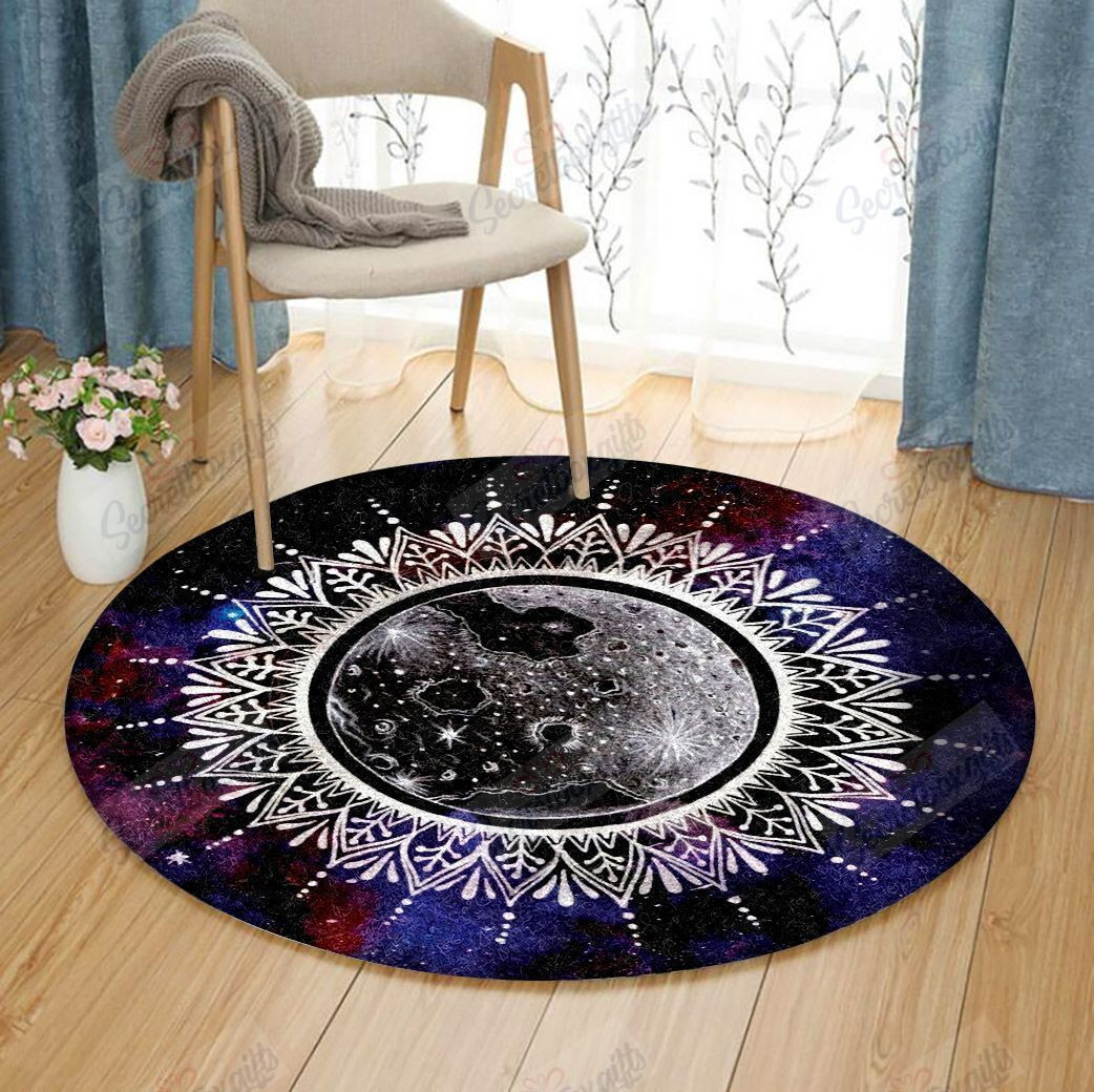 Mandala Moon Galaxy Round Rug Carpet Bedroom Livingroom Home Decor