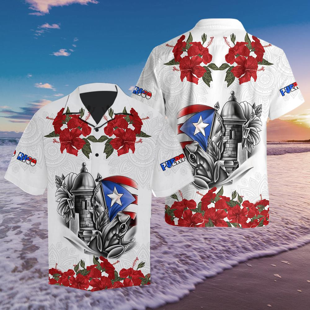 Manga Flower Puerto Rico Hawaiian Shirt