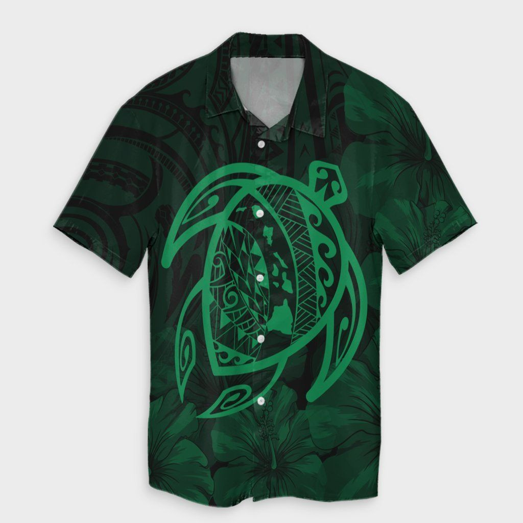 Map Turtle Green Hawaiian Shirt