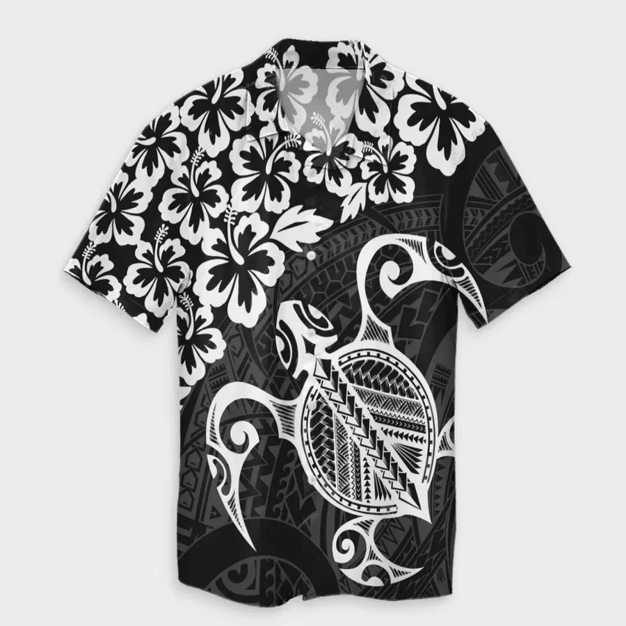 Map Turtle Hibiscus Kanaka Polynesian Hawaiian Shirt