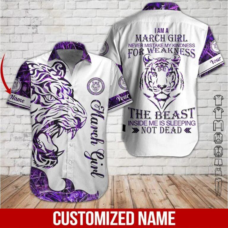 March Girl Personalized Hawaiian Shirt