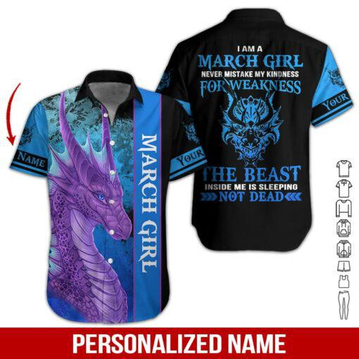 March Girl Personalized Hawaiian Shirt