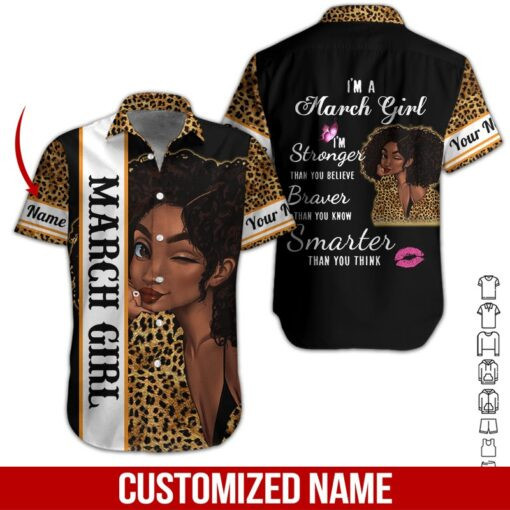 March Girl Personalized Hawaiian Shirt