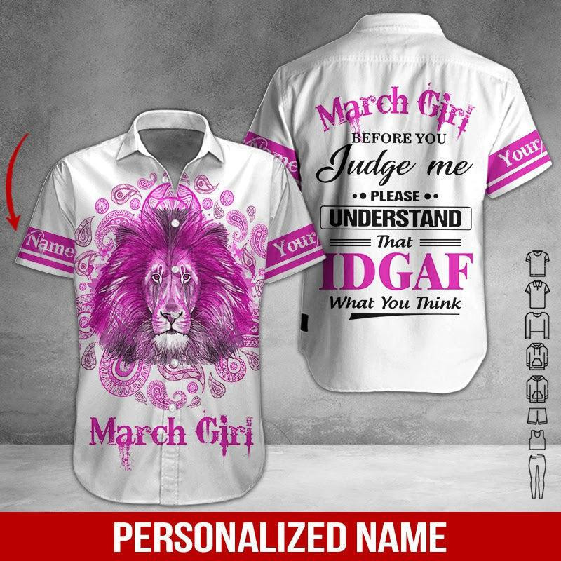 March Girl Personalized Hawaiian Shirt