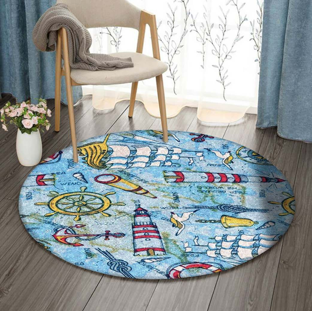 Marine Round Rug Carpet Bedroom Livingroom Home Decor