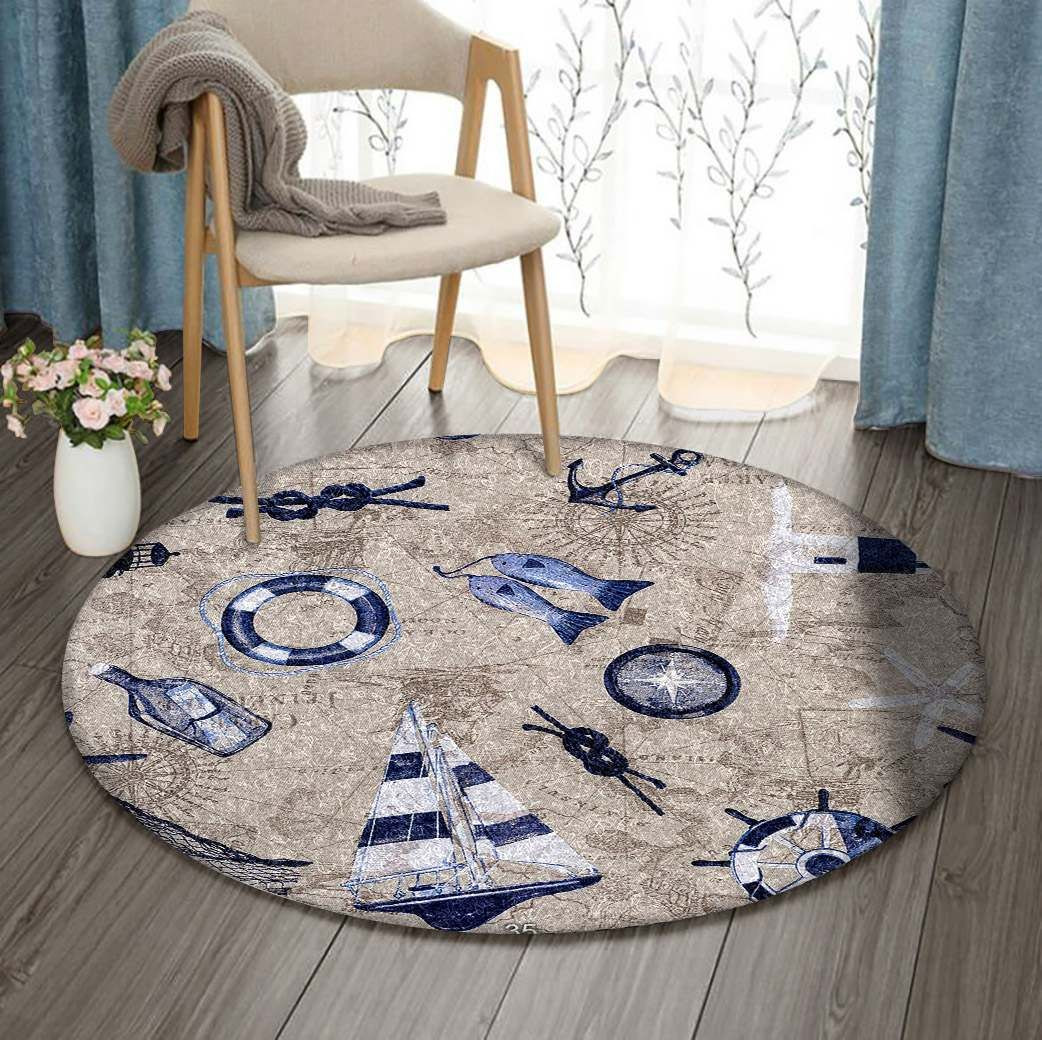Marine Round Rug Carpet Bedroom Livingroom Home Decor