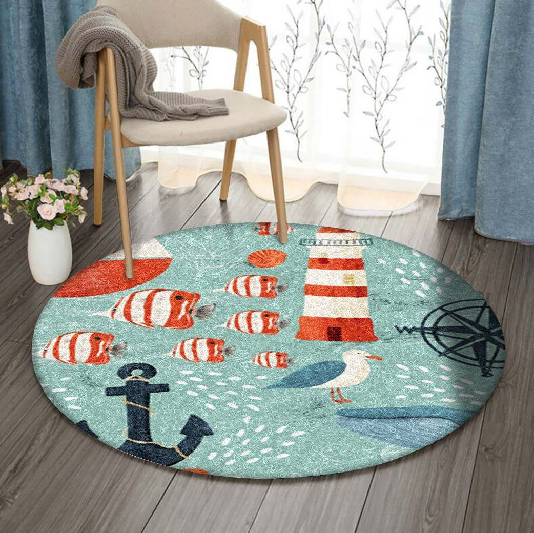 Marine Round Rug Carpet Bedroom Livingroom Home Decor