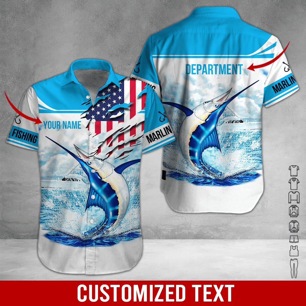 Marlin Fishing Personalized Hawaiian Shirt
