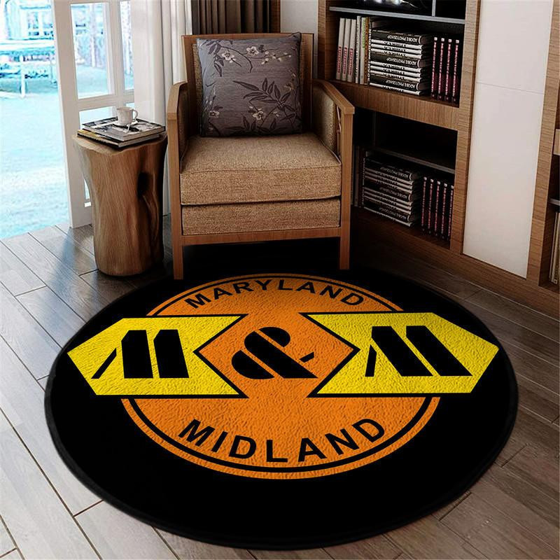 Maryland Midland Railroad Living Room Round Rug Carpet Bedroom Livingroom Home Decor