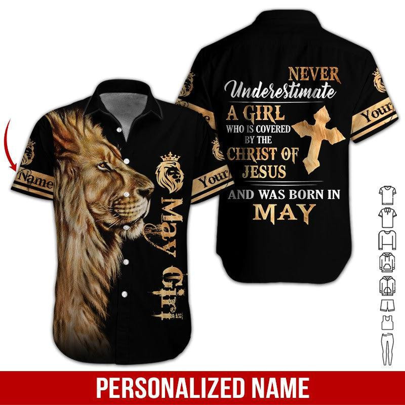 May Girl Personalized Hawaiian Shirt