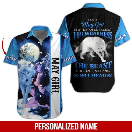 May Girl Personalized Hawaiian Shirt