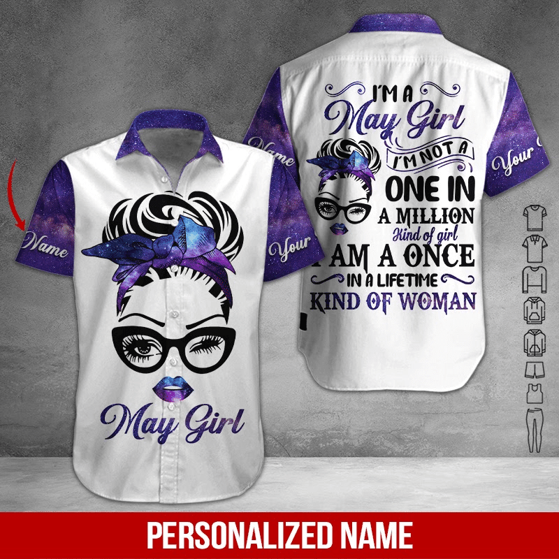 May Girl Personalized Hawaiian Shirt