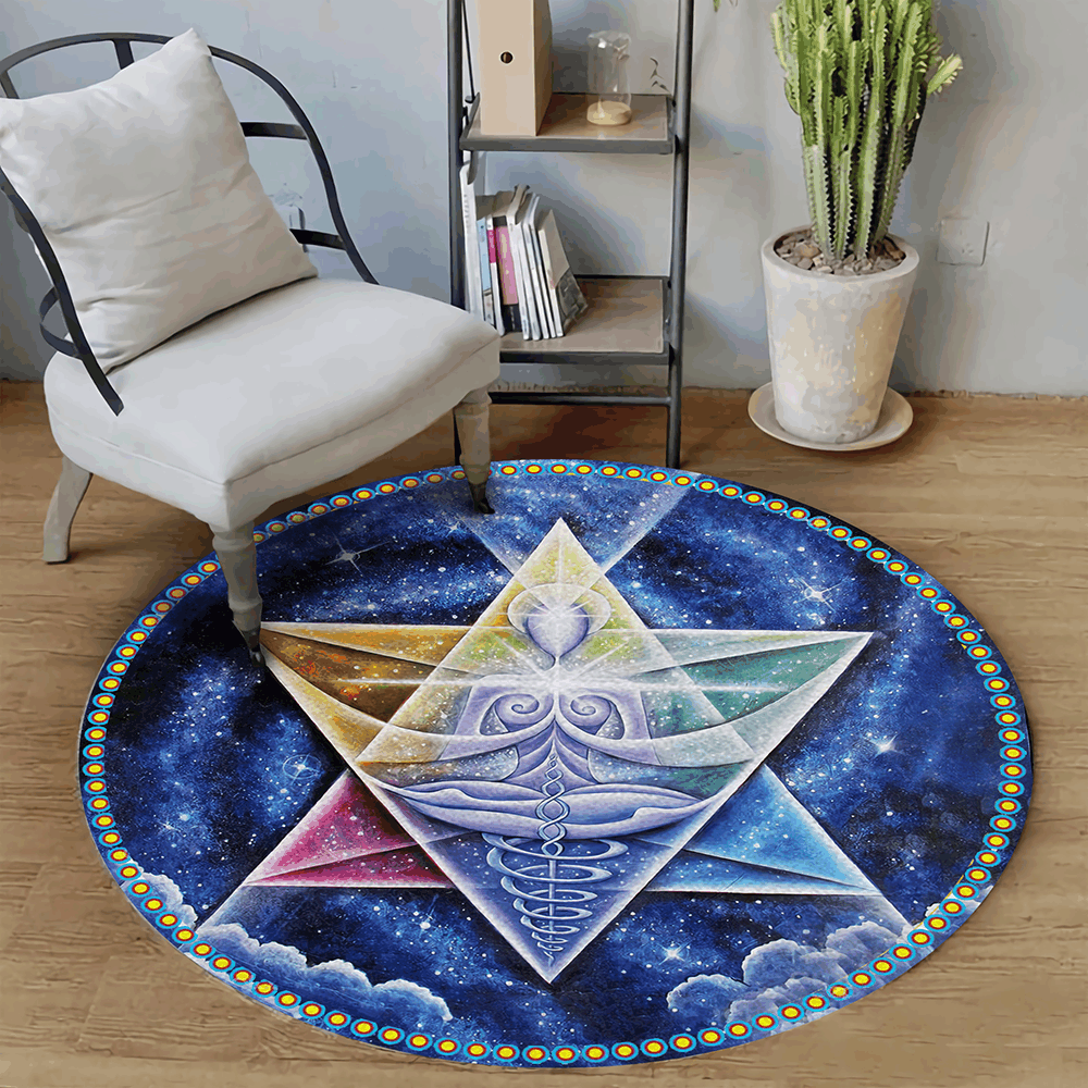 Meditation Elemen Round Rug Carpet Bedroom Livingroom Home Decor