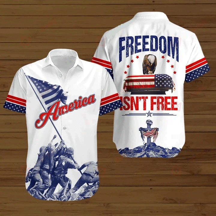 Memorial Day American Flag Freedom IsnÃ­t Free Hawaiian Shirt