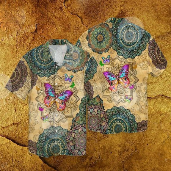 Memorial Day Hippie Butterfly Hawaiian Shirt
