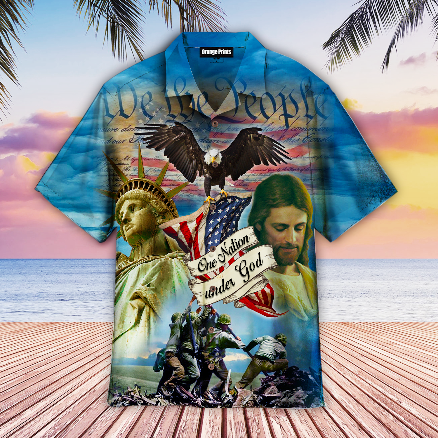 Memorial Day One Nation Under God Hawaiian Shirt