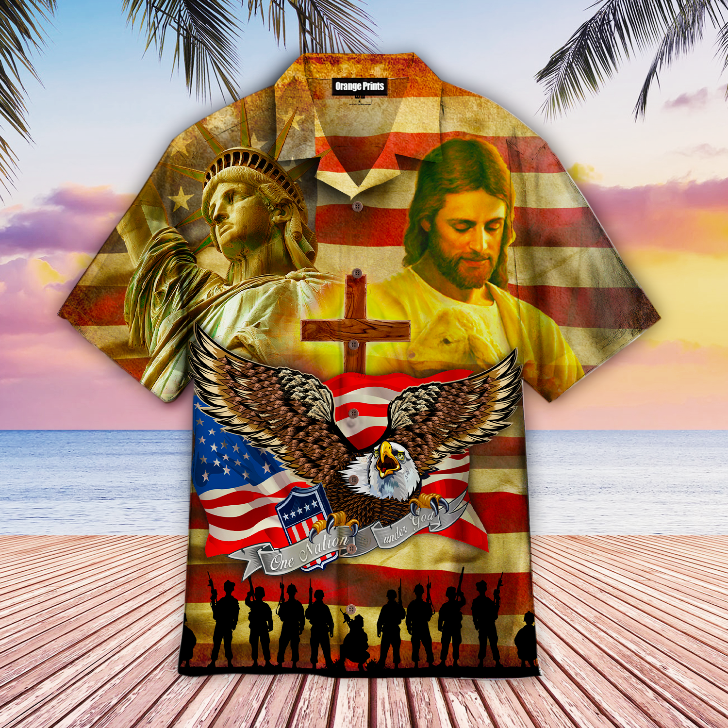 Memorial Day One Nation Under God Hawaiian Shirt