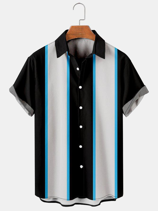 Men's Casual Short Sleeve Bowling Hawaiian Shirt