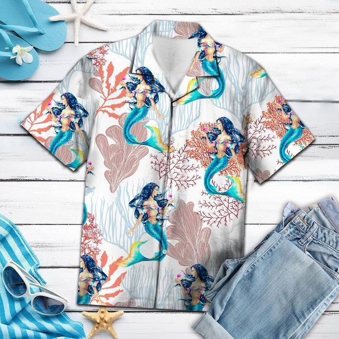 Mermaid Coral Hawaiian Shirt