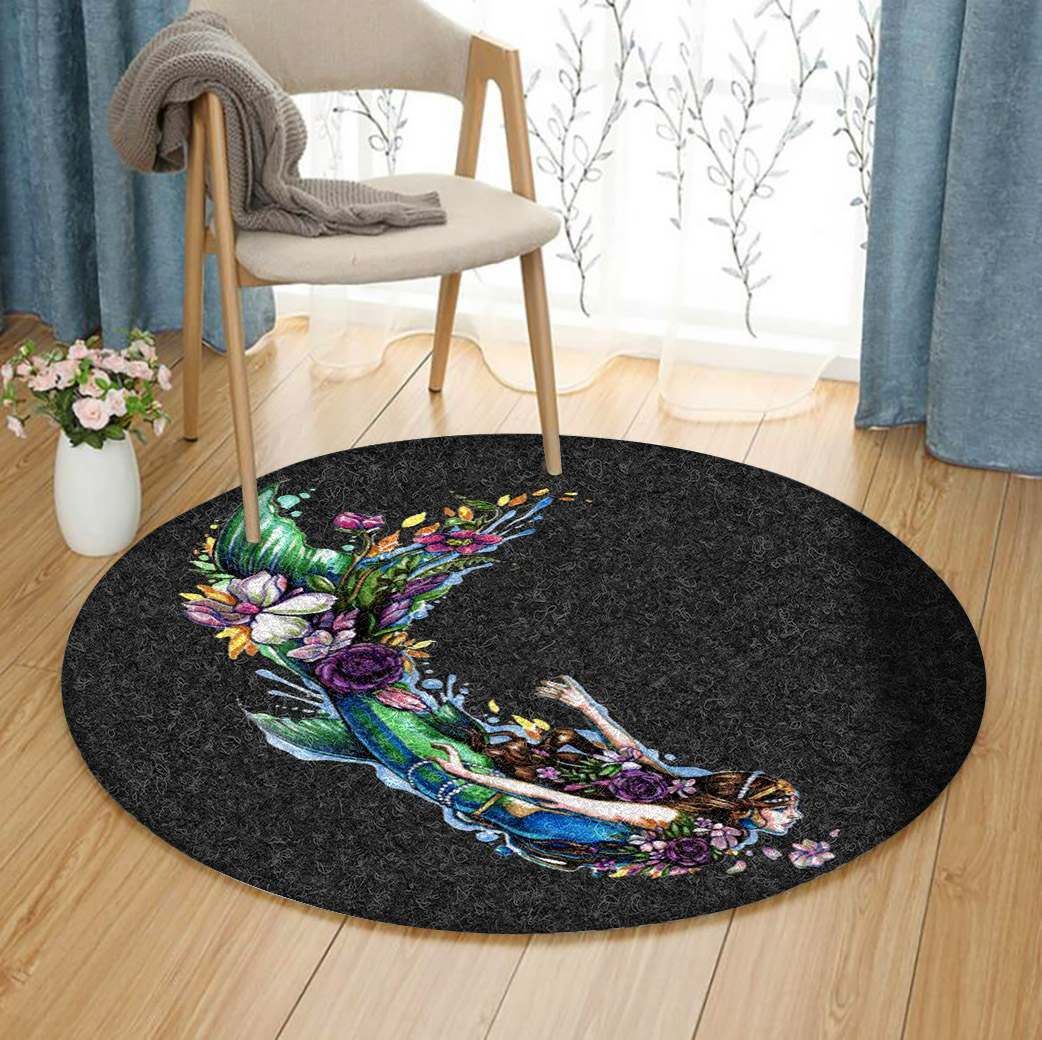 Mermaid Round Rug Carpet Bedroom Livingroom Home Decor