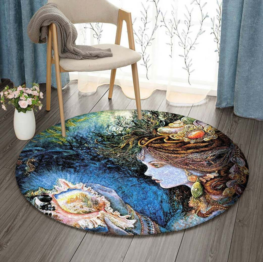 Mermaid Round Rug Carpet Bedroom Livingroom Home Decor