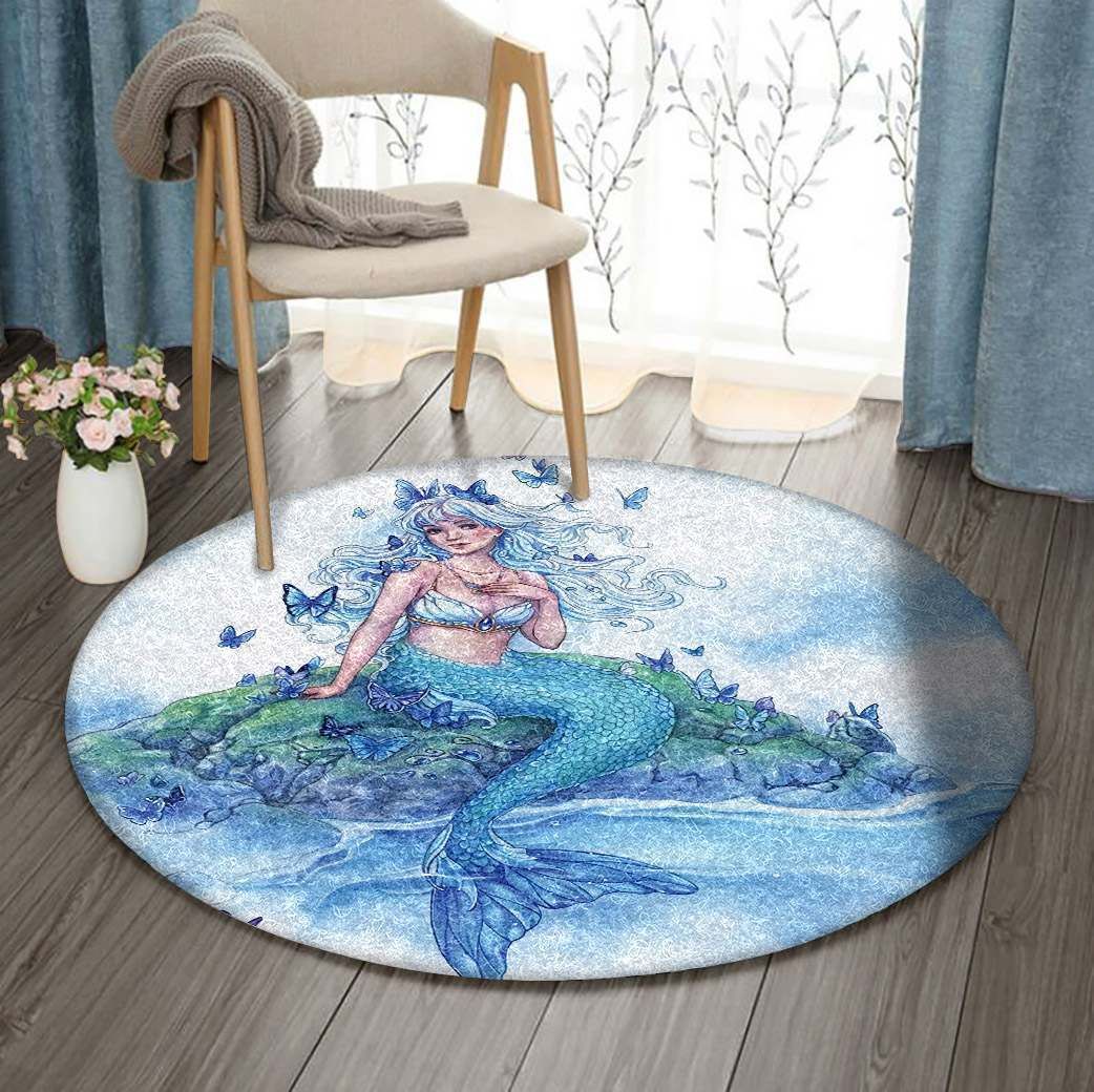 Mermaid Round Rug Carpet Bedroom Livingroom Home Decor