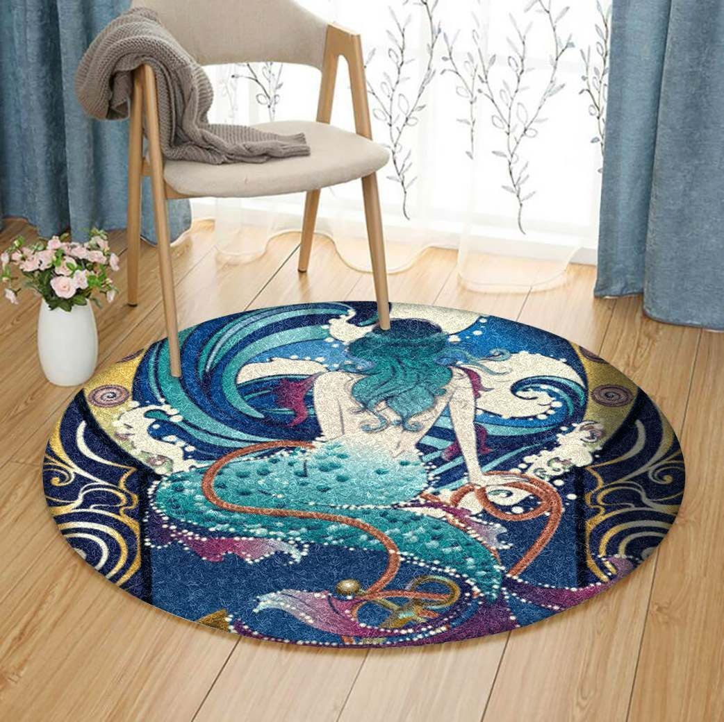 Mermaid Round Rug Carpet Bedroom Livingroom Home Decor