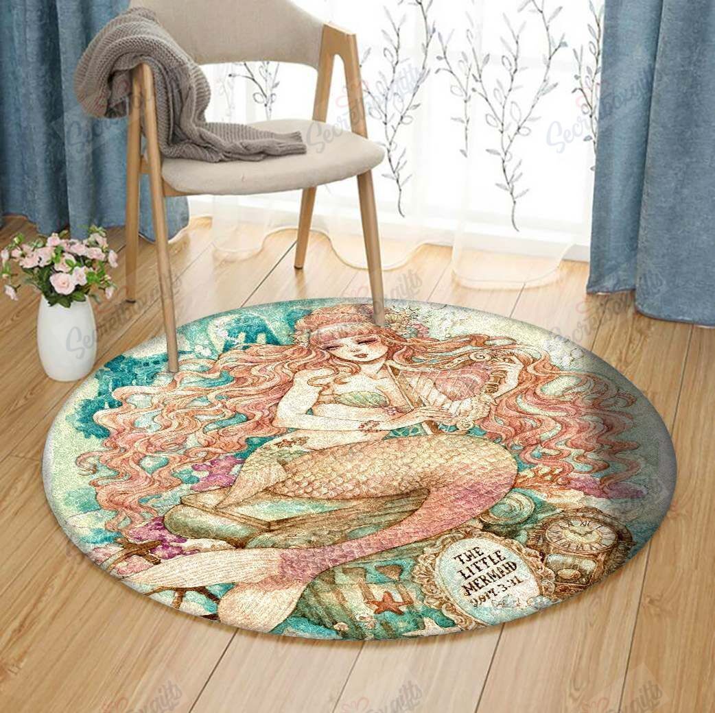 Mermaid Round Rug Carpet Bedroom Livingroom Home Decor