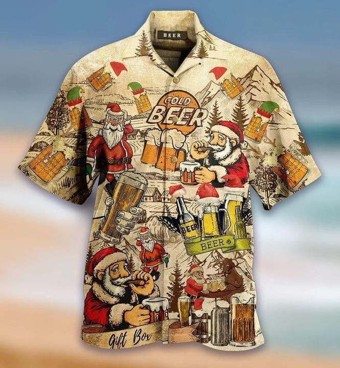 Merry Christmas Cold Beer Hawaiian Shirt