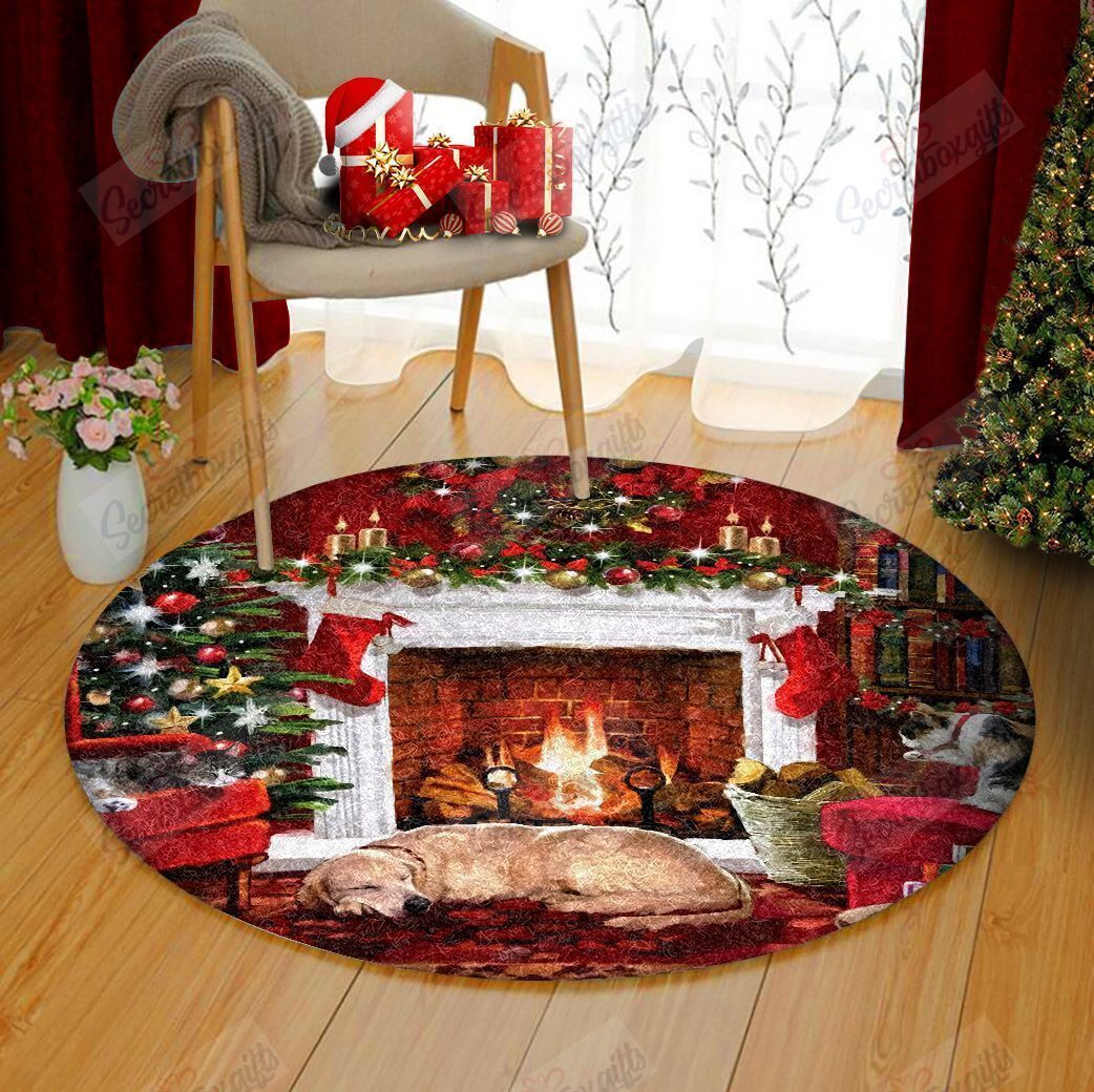 Merry Christmas Round Rug Carpet Bedroom Livingroom Home Decor
