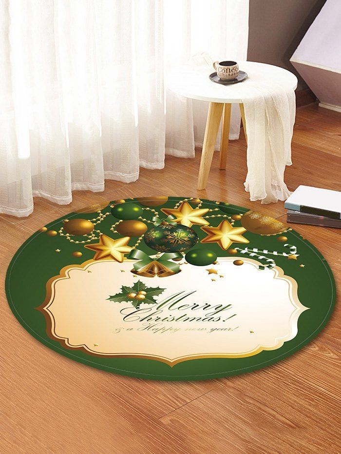 Merry Christmas Round Rug Carpet Bedroom Livingroom Home Decor