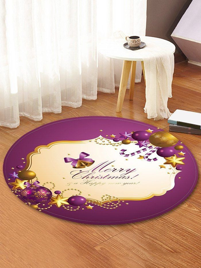 Merry Christmas Round Rug Carpet Bedroom Livingroom Home Decor