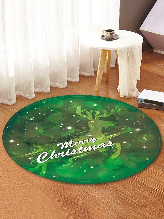 Merry Christmas Round Rug Carpet Bedroom Livingroom Home Decor