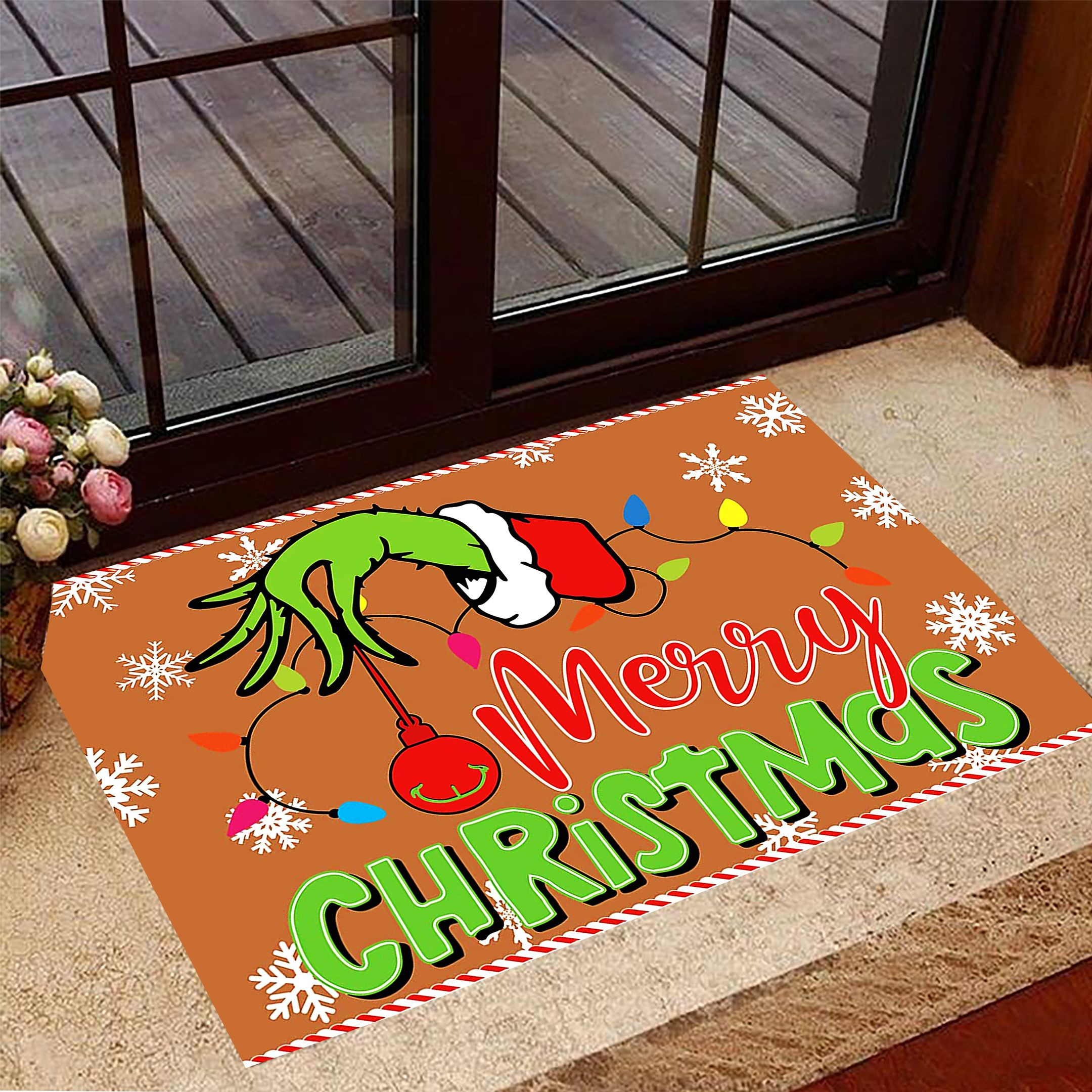 Merry Christmas Rubber Doormat Happy Holiday Christmas Indoor Christmas Mat Gift