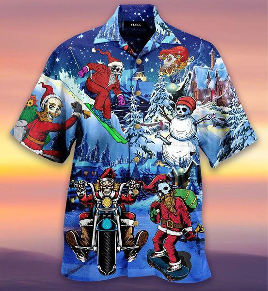 Merry Christmas With Skull Hawaiian Shirt